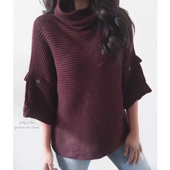 Ann Taylor Sweaters - Loft Purple Wide Turtleneck Sweater